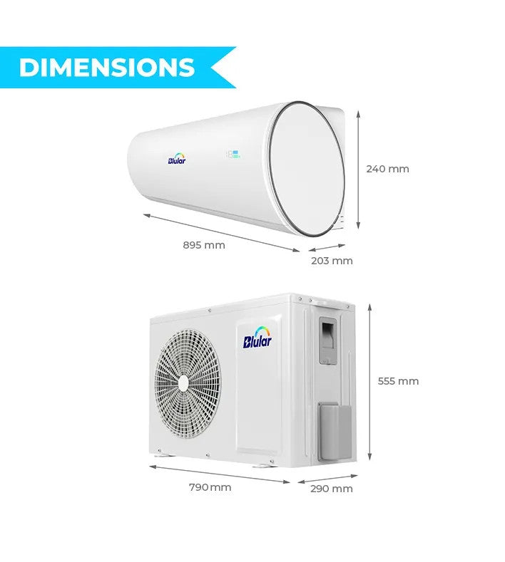 Climatiseur réversible solaire hybride de 2500W