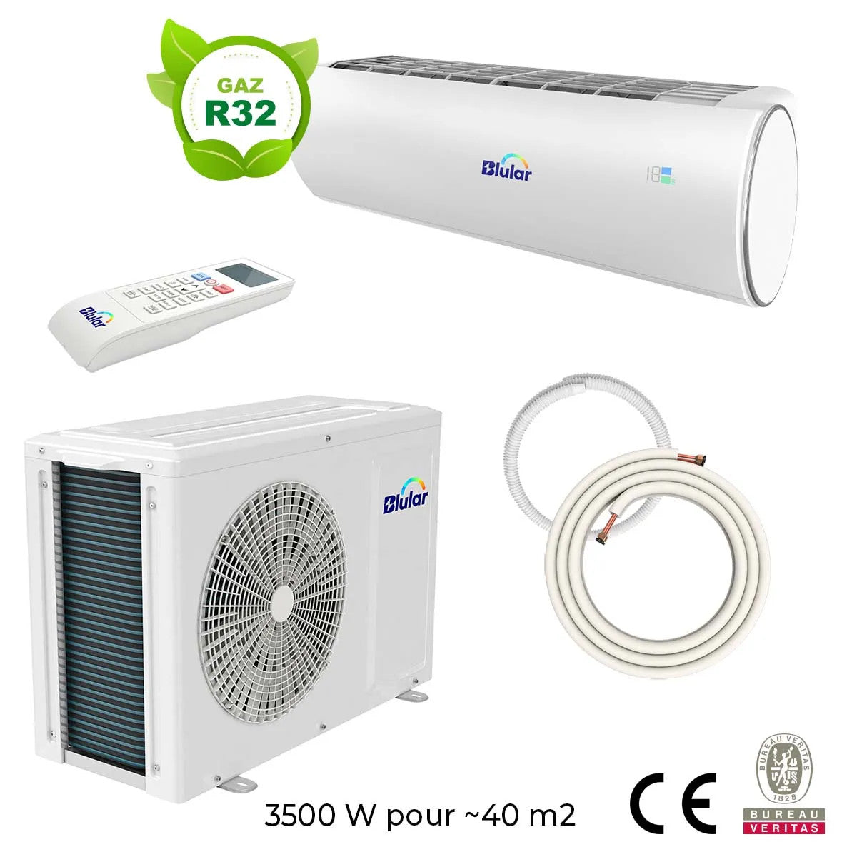 Climatiseur réversible solaire hybride de 3500W