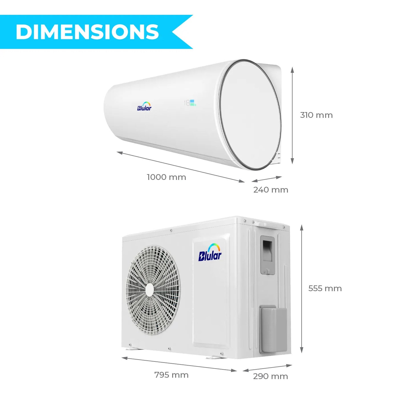 Climatiseur réversible solaire hybride de 5000W